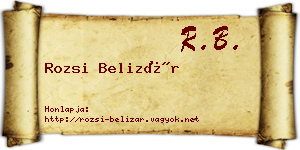 Rozsi Belizár névjegykártya